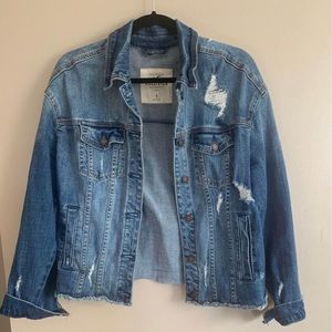 Distressed hollister size small denim jacket
